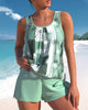 Palms Print Tankini Swimsuit Set