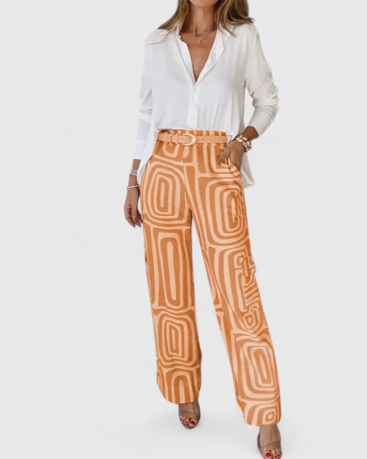 Kira | Elegant Two-Piece Set + Belt