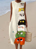 Zoe | Cute Cat Art Print Midi Dress
