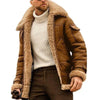 Men's Vintage Winter Lambswool Warm Lapel Multi-pocket Thick Coat