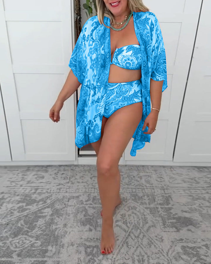 Three-Piece Festive Swimwear Set