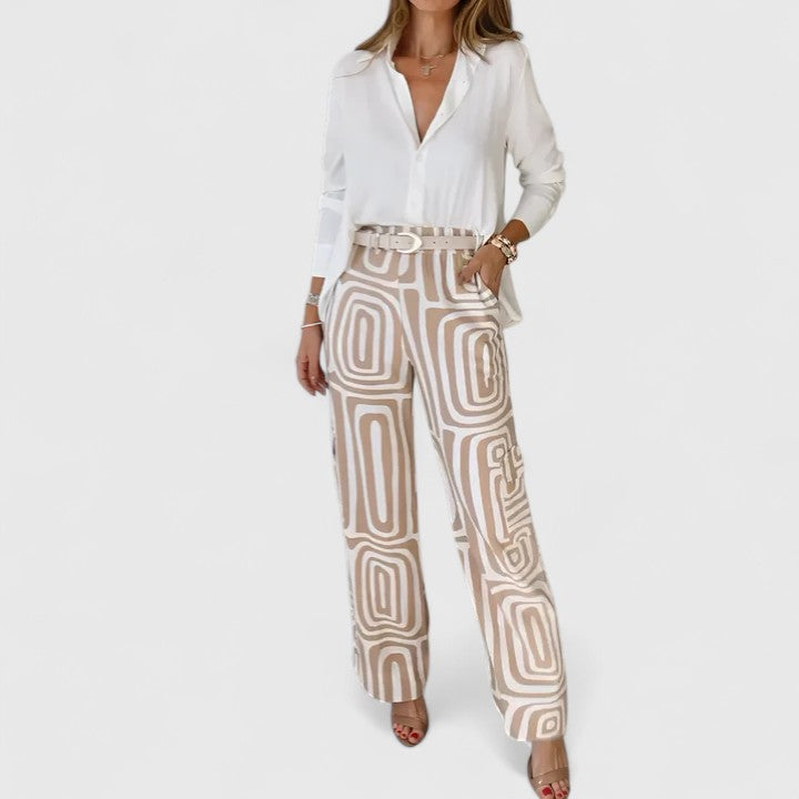 Kira | Elegant Two-Piece Set + Belt