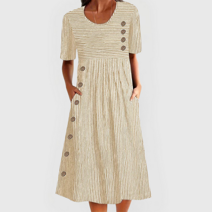 Rosalie | Striped Midi Dress