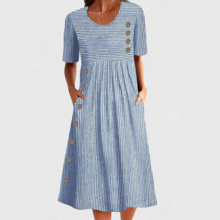 Rosalie | Striped Midi Dress