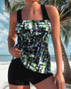 Wide-Strap Patterned Tankini
