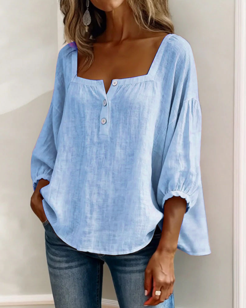 Rosaline | Soft Square Neck Blouse