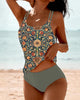 Double-Strap Patterned Tankini