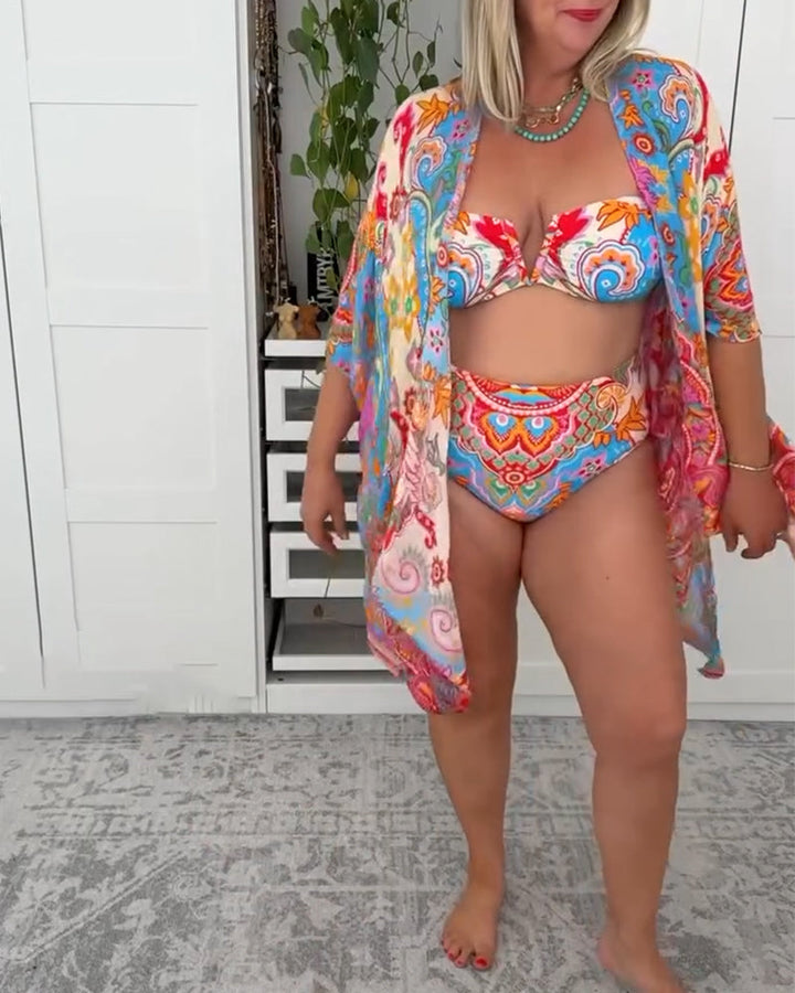 Three-Piece Festive Swimwear Set