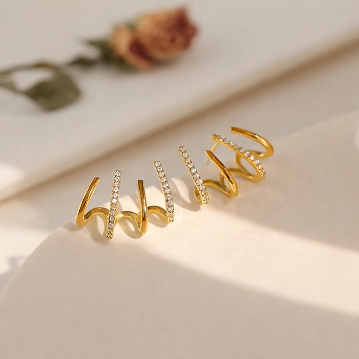 Evelyn – Gold-Plated Spiral Earrings
