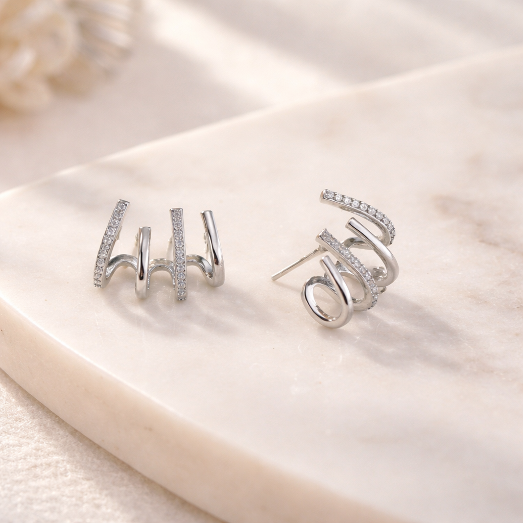 Evelyn – Gold-Plated Spiral Earrings