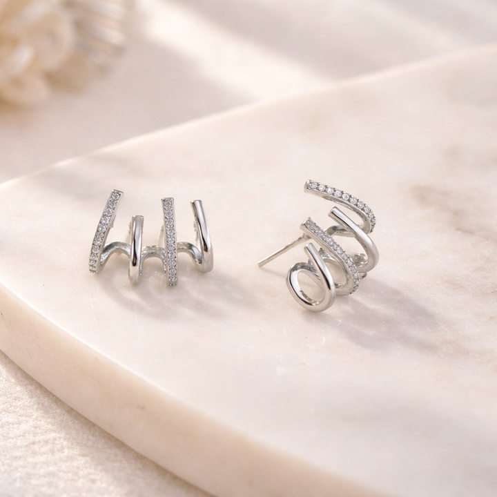 Evelyn – Gold-Plated Spiral Earrings