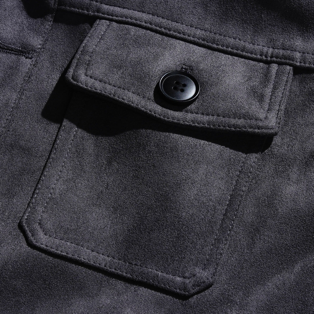 Men's Vintage Suede Single Breasted Stand Collar Jacket
