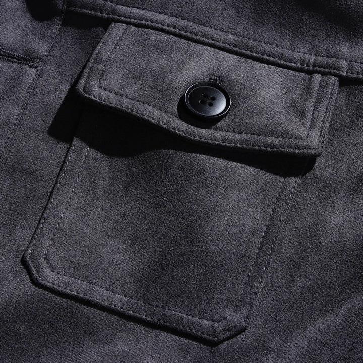 Men's Vintage Suede Single Breasted Stand Collar Jacket