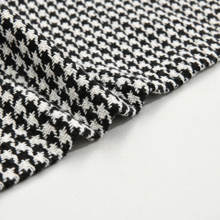 Men's Vintage Houndstooth Lapel Single Breasted Shirt Jacket