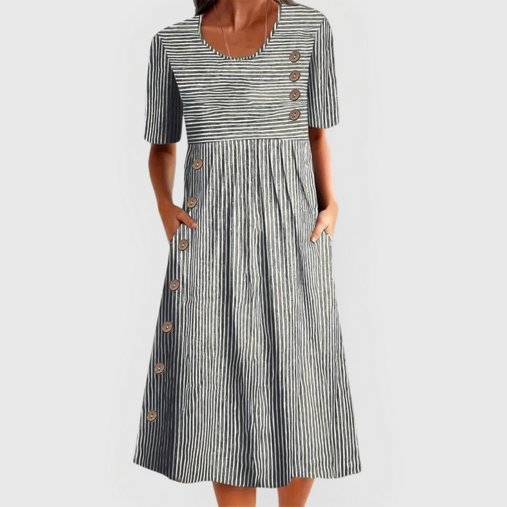 Rosalie | Striped Midi Dress
