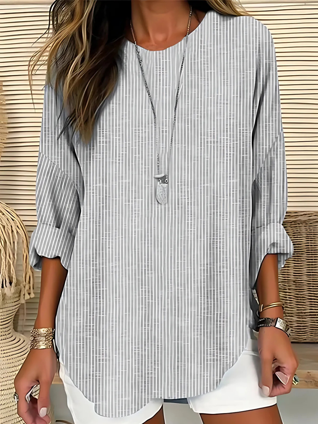 Vivienne | Striped Linen Blouse