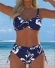 Printed Pattern Cut-Out Halter Bikini