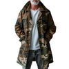 Men's Camouflage Lapel Breast Pocket Single Breasted Mid-length Cargo Trench Coat
